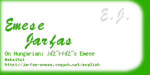 emese jarfas business card